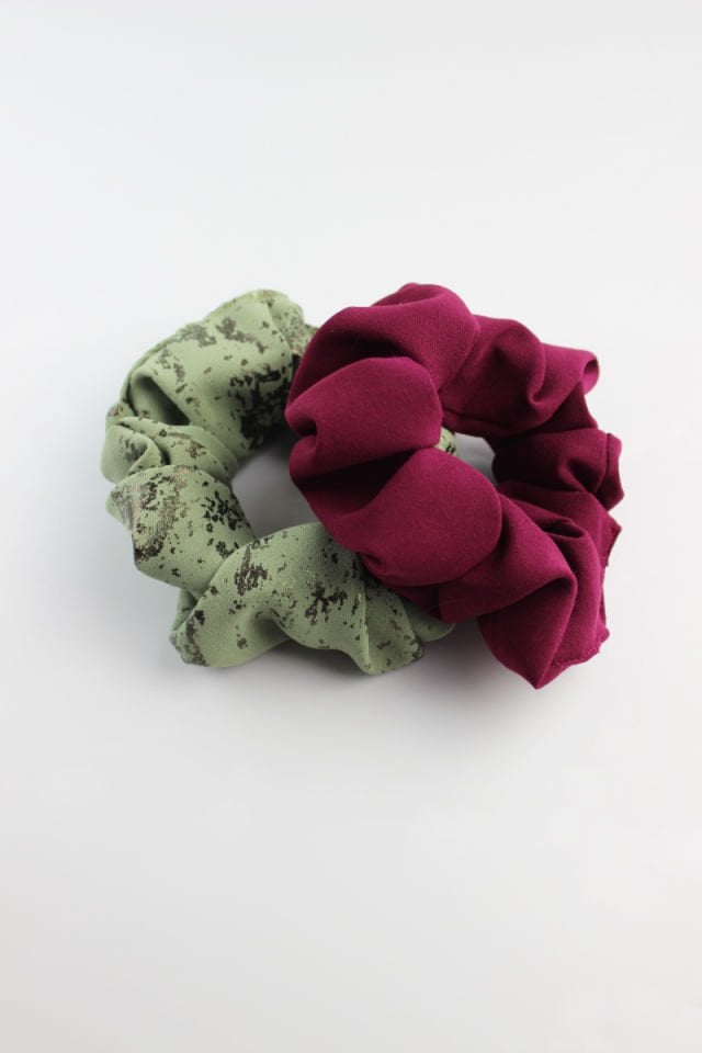 İkili Yumuşak Kumaş Lastik Toka Seti Simit Toka - Çağla, Mürdüm