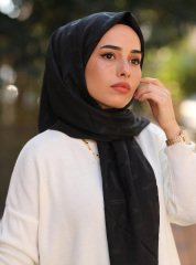 140x140 Kesme Şal Eşarp - Siyah