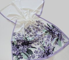 Ortanca Desenli Viola Şal - Lila