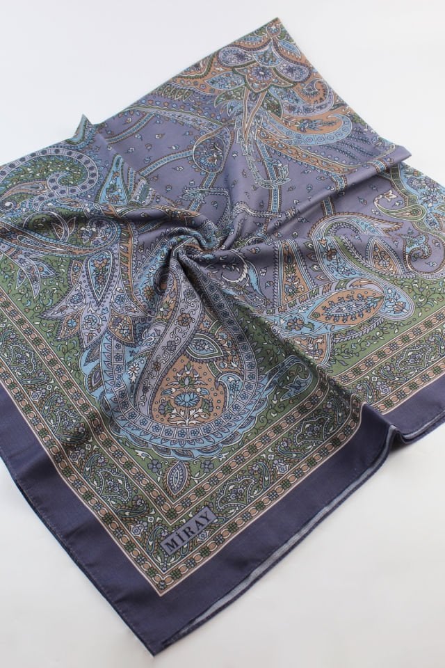 120x120 Etnik Desenli Soft Pamuk Eşarp - Lila