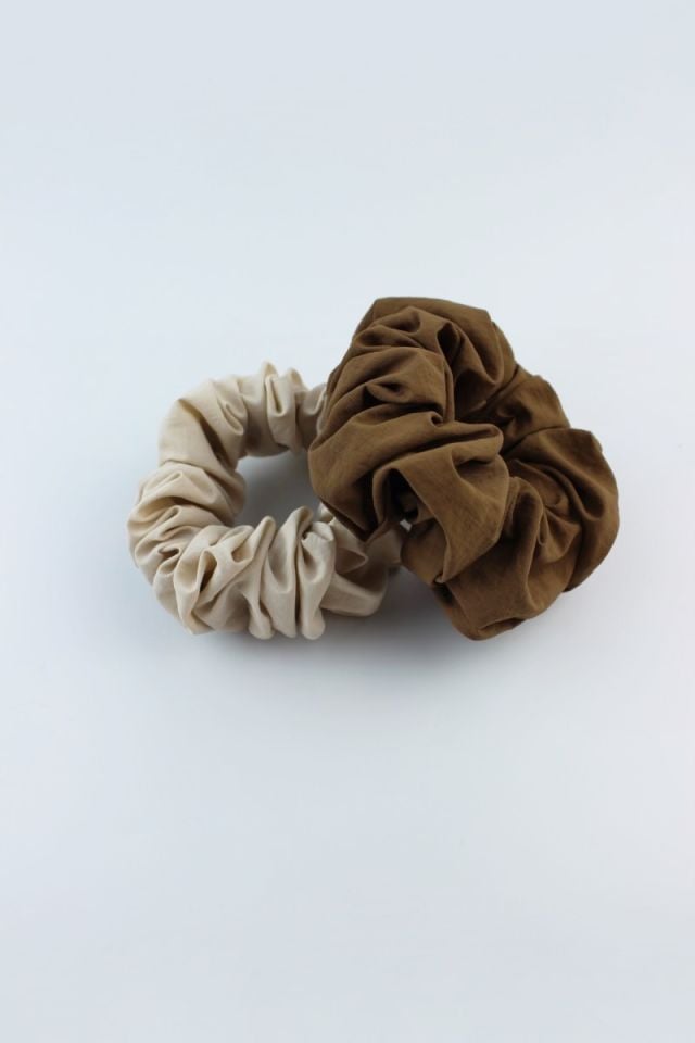 İkili Su Geçirmez Kumaş Lastik Toka Seti Simit Toka - Bej, Tarçın