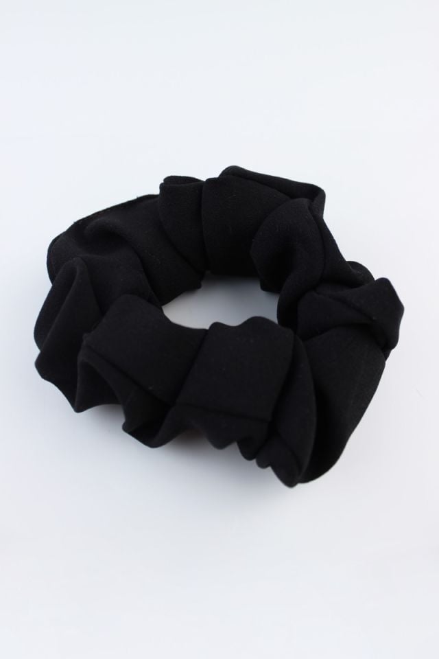 Yumuşak Krep Kumaş Lastik Toka Simit Toka  - Siyah