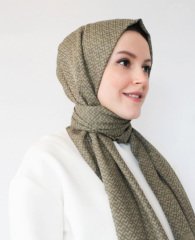 Zikzak Desen Şal - Soft Yeşil