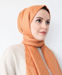 Zikzak Desen Şal - Turuncu