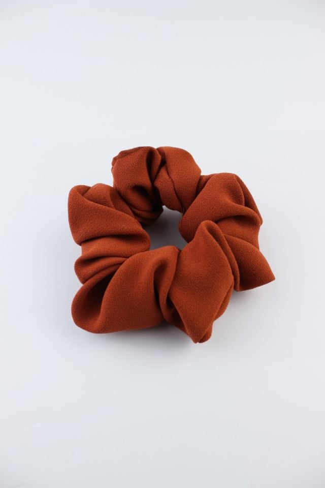 Yumuşak Krep Kumaş Lastik Toka Simit Toka  - Kiremit