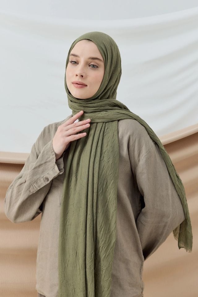 Modakaşmir Bambu Kraş Şal - Çağla