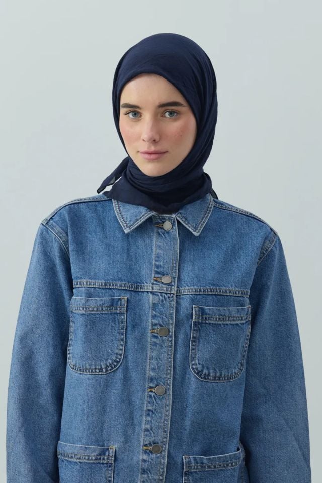 Aya Pamuk Eşarp - Lacivert