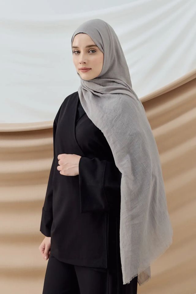 Aya Pamuk Şal - Gri
