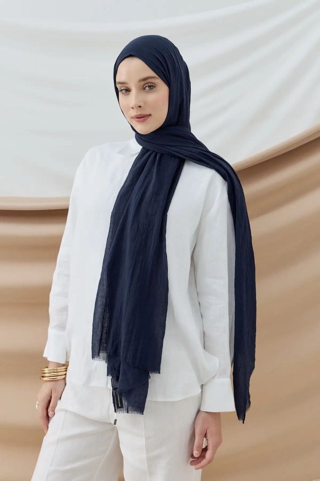 Aya Pamuk Şal - Lacivert