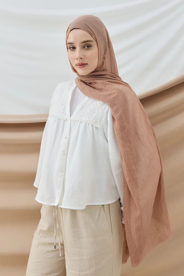 Aya Pamuk Şal - Soft Kahve