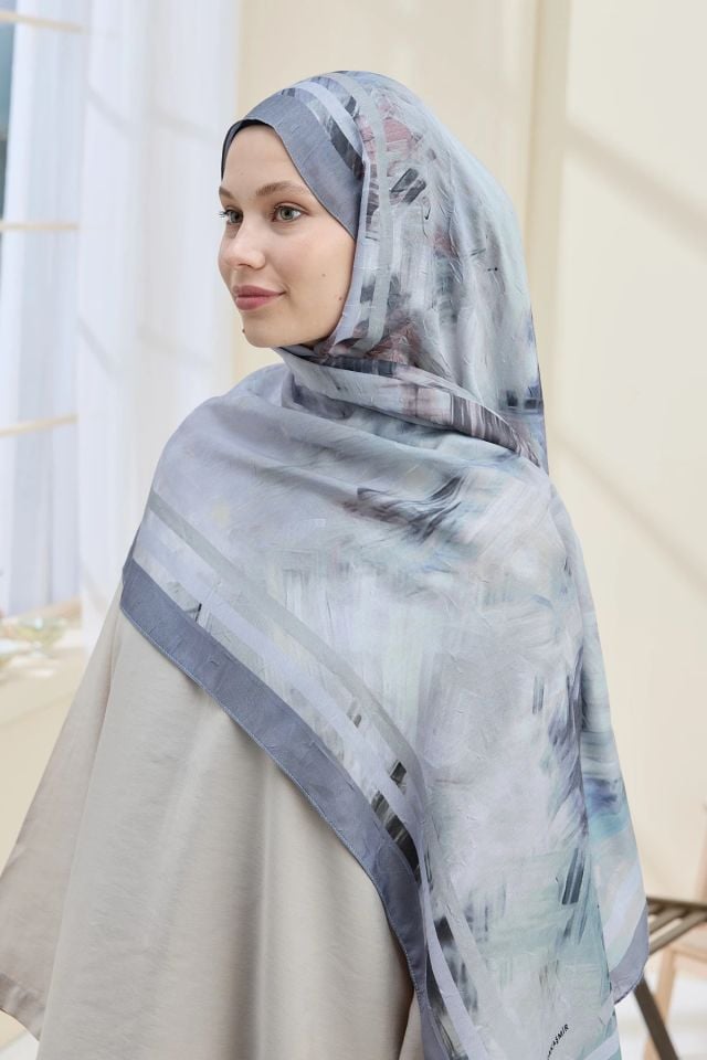 Ashira Desen Bambu Şal - Gri