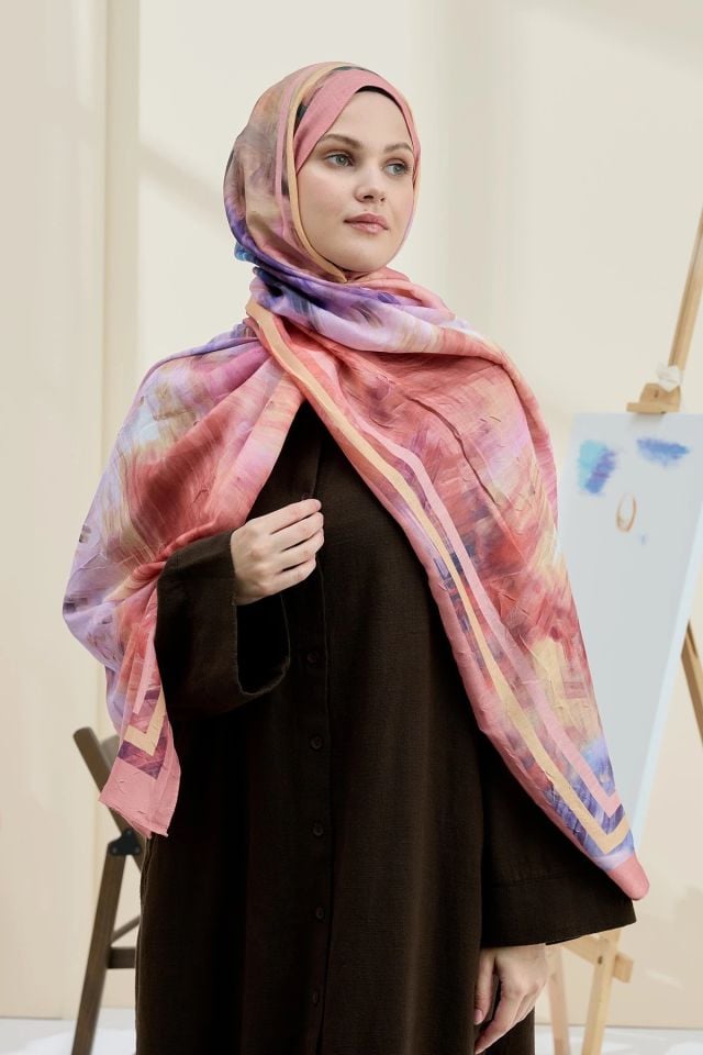 Ashira Desen Bambu Şal - Yavruağzı