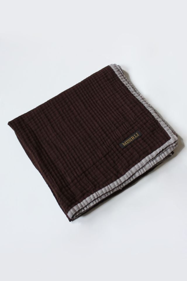 Müslin Biyeli Eşarp - Acı Kahve, Taş