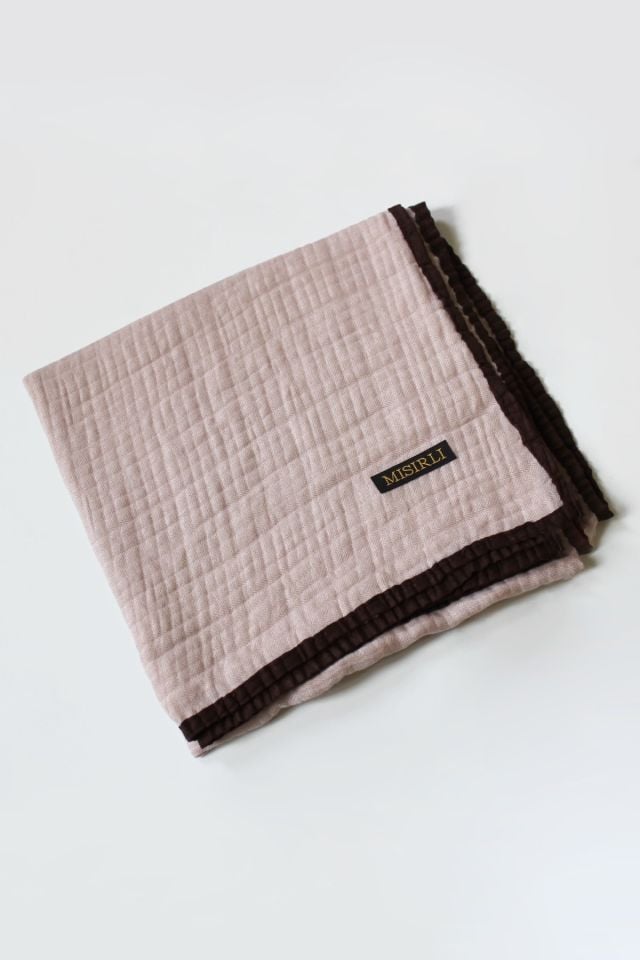 Müslin Biyeli Eşarp - Kum Beji