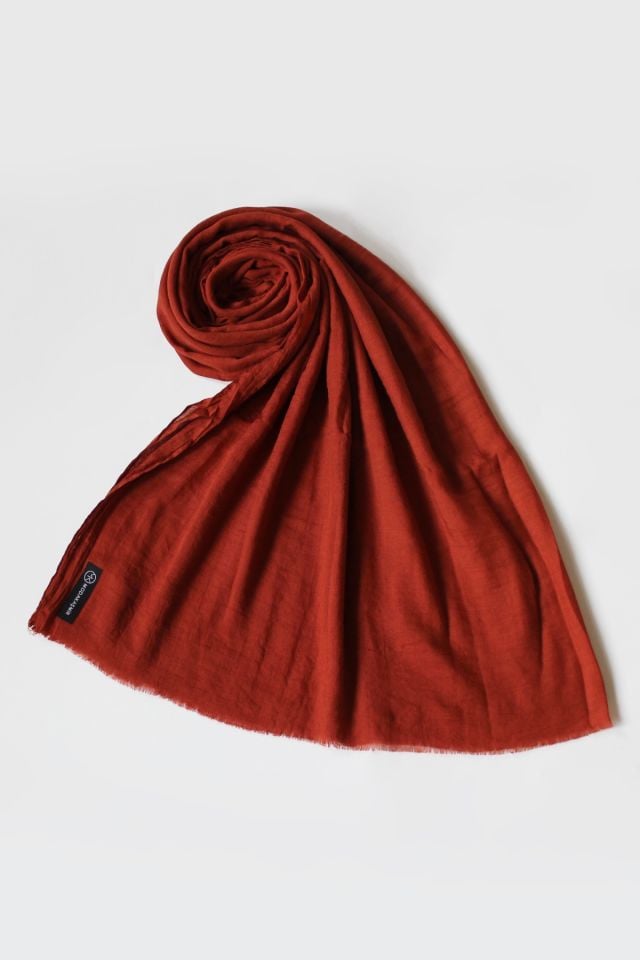 Aya Pamuk Şal - Pastel Kiremit