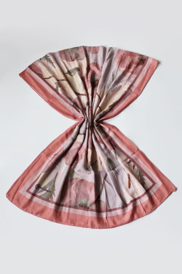 Gelincik Desen Bambu Şal - Yavruağzı