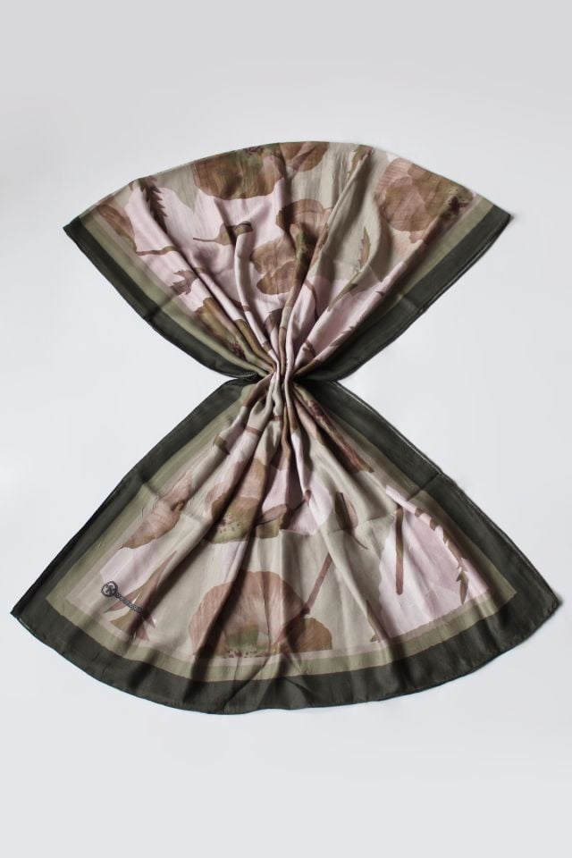 Gelincik Desen Bambu Şal - Haki