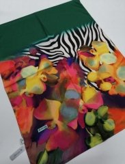 Siyane Scarf Çiçek Desenli Pamuklu Şal - Zümrüt