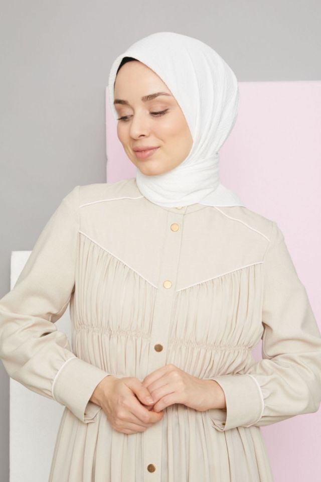 Lady Coco Mio Caz Eşarp - Beyaz