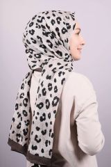 Leopar Desenli Mio Caz Şal - Kahverengi