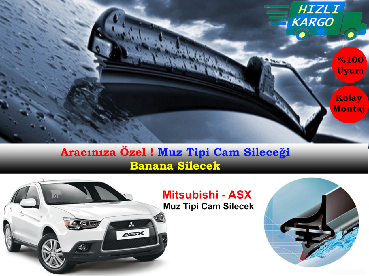 Mitsubishi ASX 2010-2015 Muz Silecek Takımı