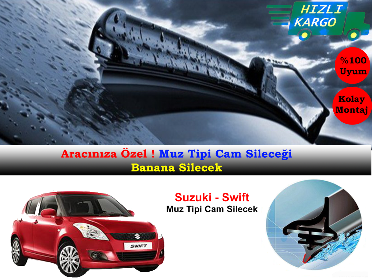 Suzuki Swift 2005-2009 Muz Silecek Takımı