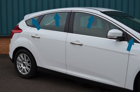Ford Focus 3 Cam Çıtası Kromu Nikelaj Komple 2012-2015 Hb