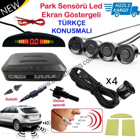 Park Sensörü Göstergeli Led Ekranlı Türkçe Konuşmalı Siyah