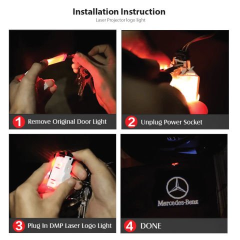 Mercedes E-Serisi W214 Kapı Altı Hayalet Logo Orjinal Lazer Led