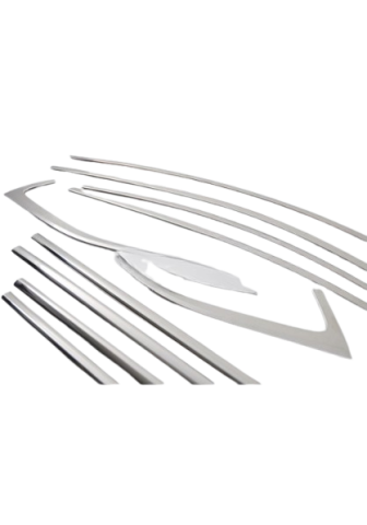 Skoda Super B Cam Çıtası Komple Set Çerçevesi Kromu Nikelajı 2015-2023