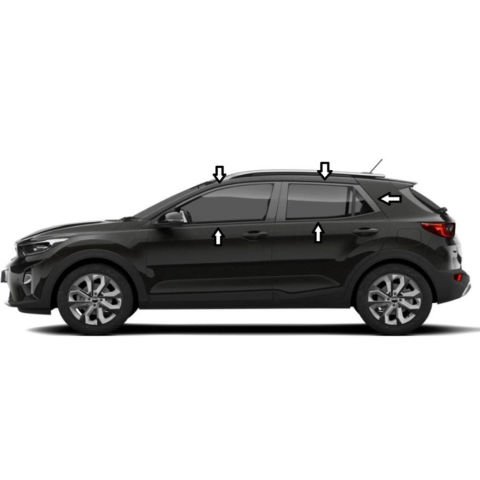 Kia Stonic Cam Çıtası Komple Set Çerçevesi Kromu Nikelajı 2018 Sonrası