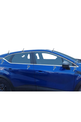 Renault Captur Cam Çıtası Komple Set Çerçevesi Kromu Nikelajı 2020 Sonrası