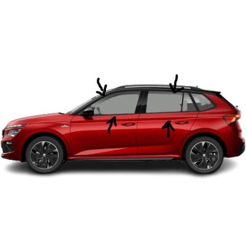 Skoda Kamiq Cam Çıtası Komple Set Çerçevesi Kromu Nikelajı 201 Sonrası
