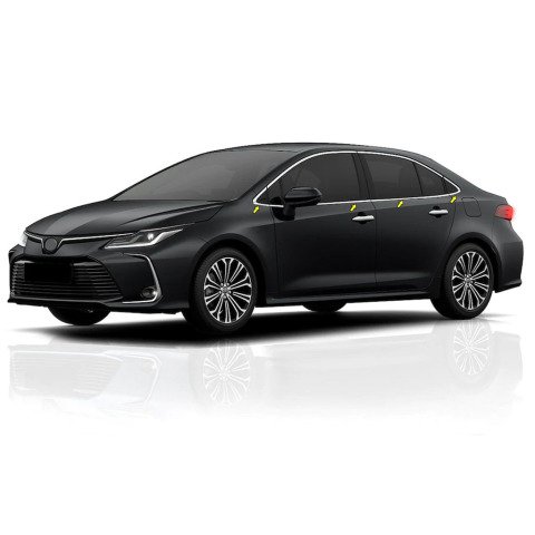 Toyota Corolla Cam Çıtası Çerçevesi Full Kromu Nikelajı 2019 Sonrası