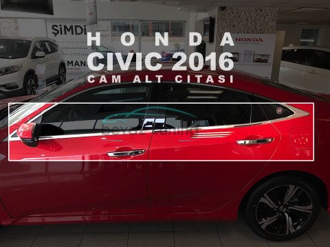 Honda Civic Fc5 Cam Çıtası Çerçevesi Kromu Nikelajı 2016 Sonrası