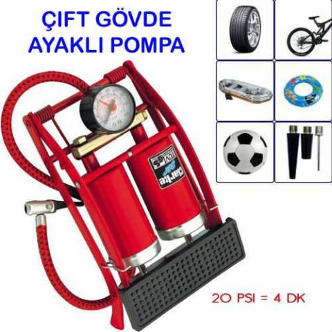 Ayaklı Hava Pompası Çift Piston Oto 1.Sınıf