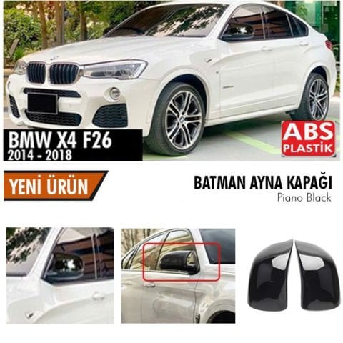 Bmw X4 Yarasa Ayna Kapağı Batman Parlak Siyah Piano Black