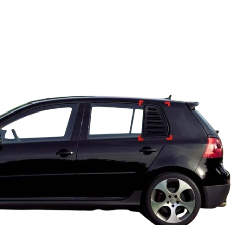 Volkswagen Golf 5 Kelebek Cam Kaplama Vizörü Parlak Siyah