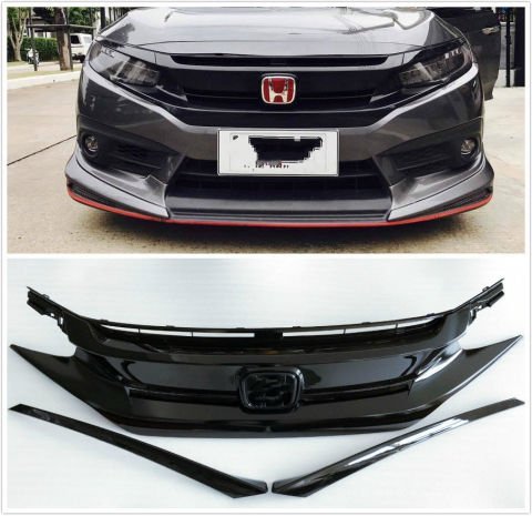 Honda Civic FK7 RS Ön Panjur Ve Far Kaşları Siyah