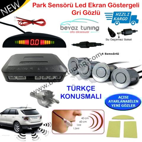 Park Sensörü Led Ekranlı Türkçe Konuşmalı Gri