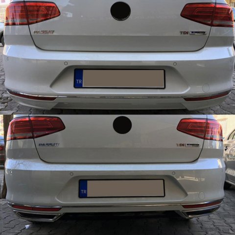 Volkswagen Passat B8 Krom Egzoz Görünümü Difüzör Çıtası 2015-2018