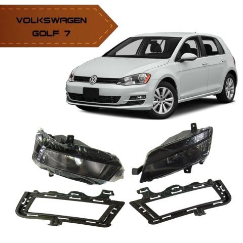 Volkswagen Golf 7 Sis Farı Lambası Çerçeveli Set OEM