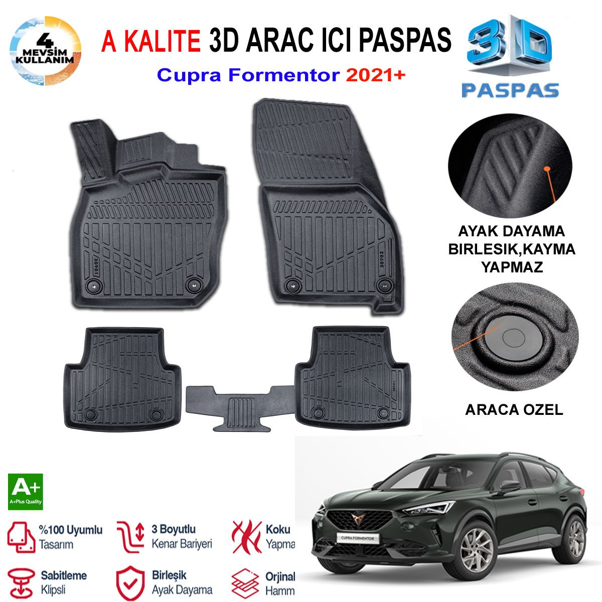 Cupra Formenter 3D Paspas Havuzlu Pro 2023 Sonrası