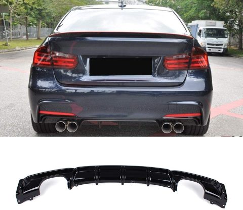Bmw F30 Difüzör M Performans Parlak Siyah Boyalı Çift Çıkışlı