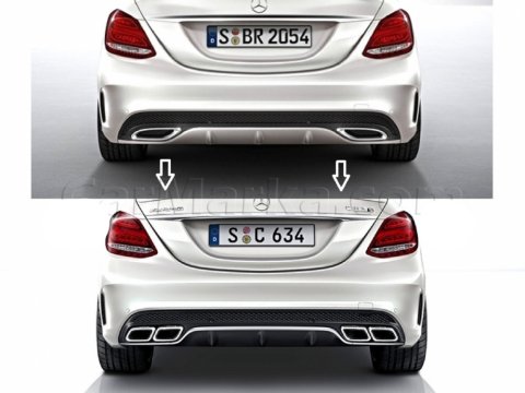 Mercedes W205 C63 Amg Arka Tampon Difüzörü Amg Tampon Uyumlu