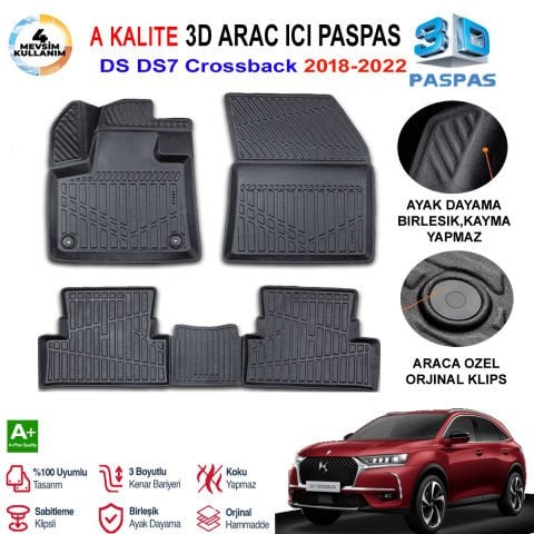 DS DS7 Crossback  3D Paspas Havuzlu Pro 2018-2022 Arası