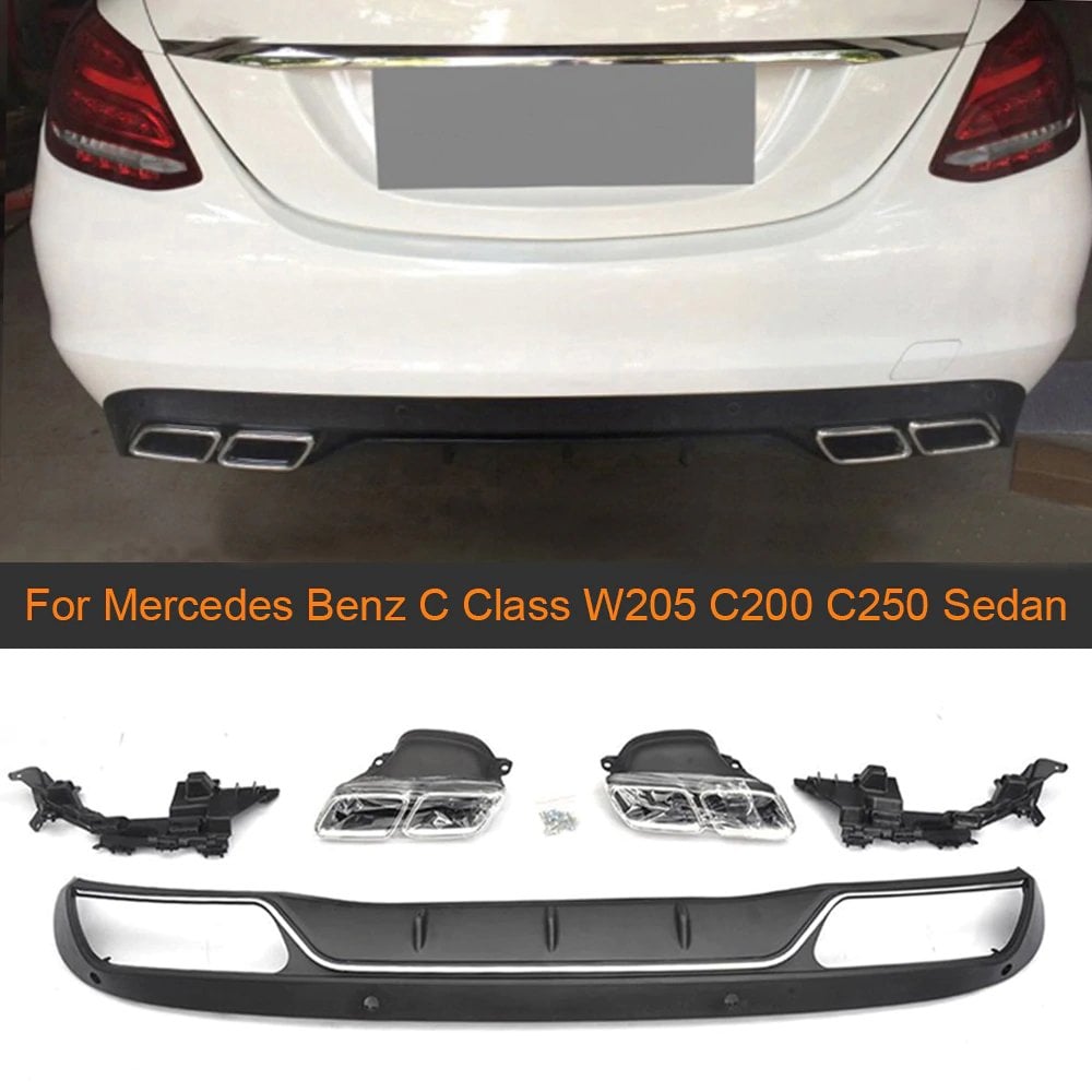 Mercedes W205 C63 Amg Arka Tampon Difüzörü Standart Tampon Uyumlu