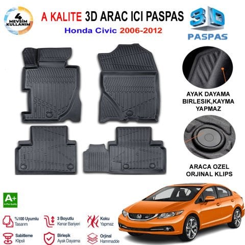 Honda Civic Fd6 3D Paspas Havuzlu Pro 2006-2012 Arası