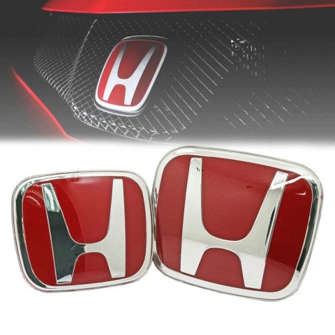 Honda Civic Fk7 Panjur ve Bagaj Logosu Arması Kırmızı Takım 2li 2016+
