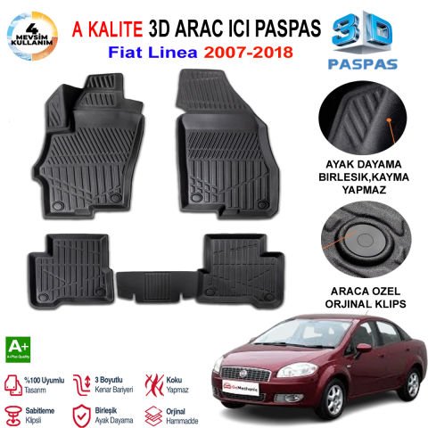 Fiat Linea 3D Paspas Havuzlu Pro 2007-2018 Arası